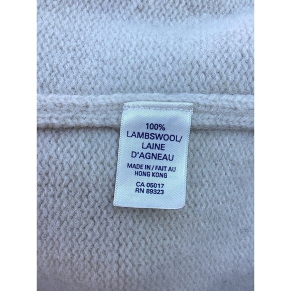 Roots Winter Edition Cream Blue Snowflake Sweater Women's Large 100% Lambs Wool - Picture 7 of 8